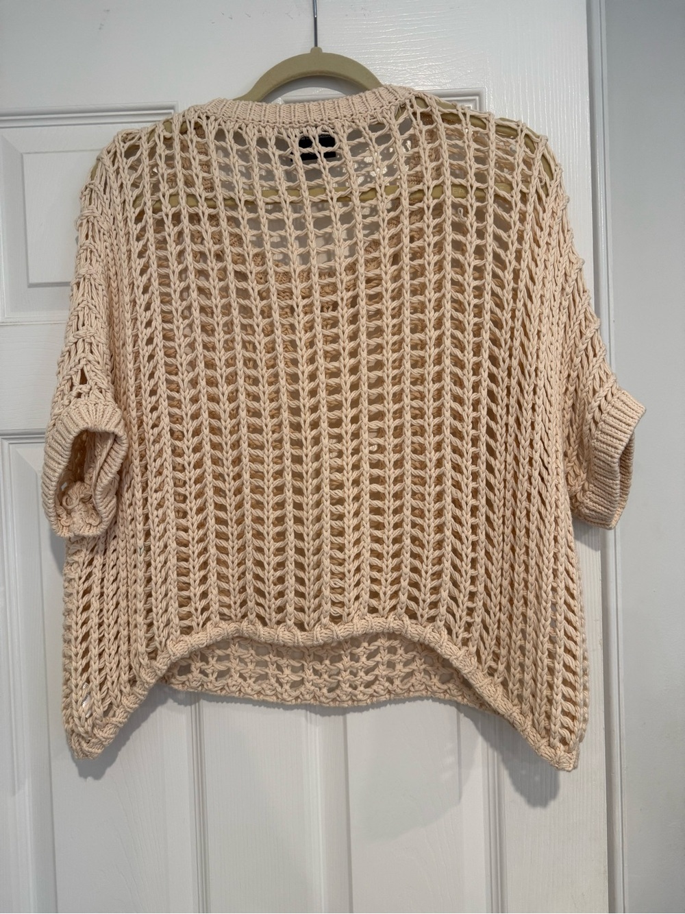 Open-Weave Scoop Neck Pullover in Cream - Women - Picture 4 of 4